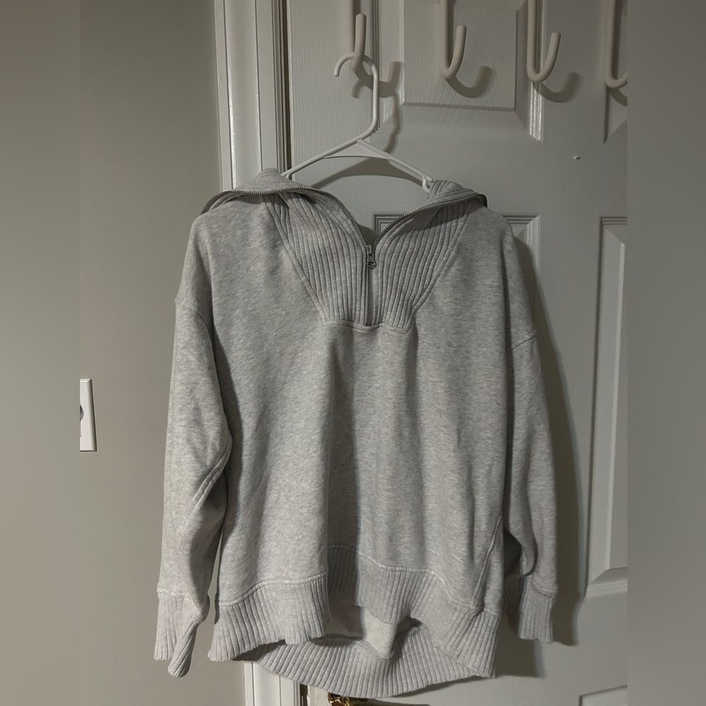 Aerie gray quarter zip